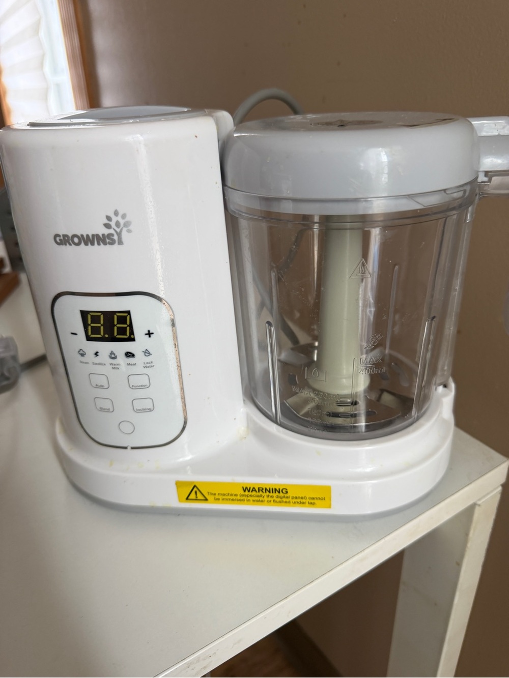 GROWNSY Baby Food Maker Steamer Blender Processor Sterilizer Warm Milk 400mL